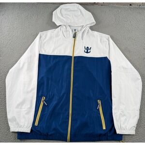 Royal Caribbean International Jacket Men's Large Blue White Windbreaker Full Zip